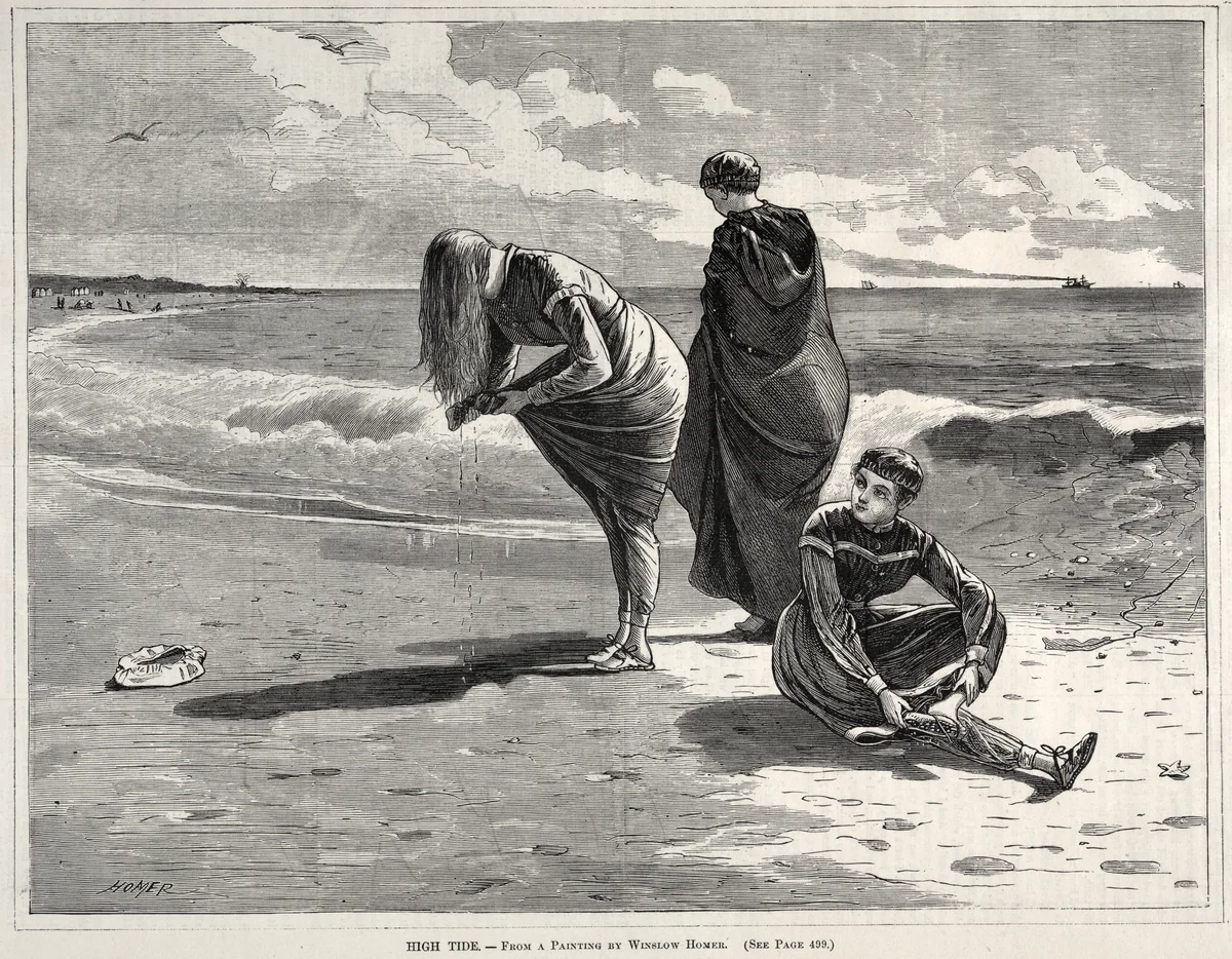 High Tide by Winslow Homer, print, 1870