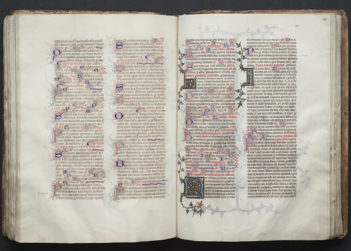 The Gotha Missal: Fol. 113r, Text by Master of the Boqueteaux, book, 1370-1380