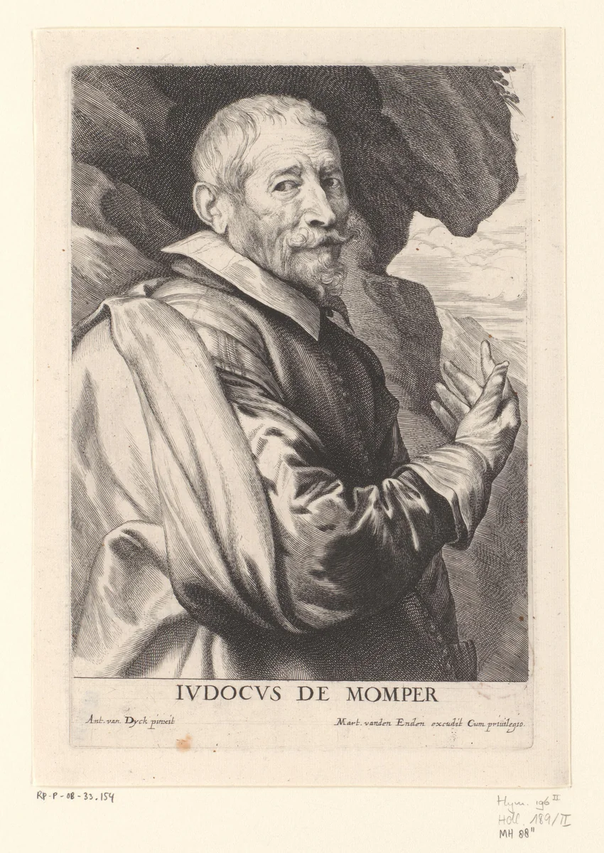 Portret van Joos de Momper II by Lucas Vorsterman, print, 1645-1646