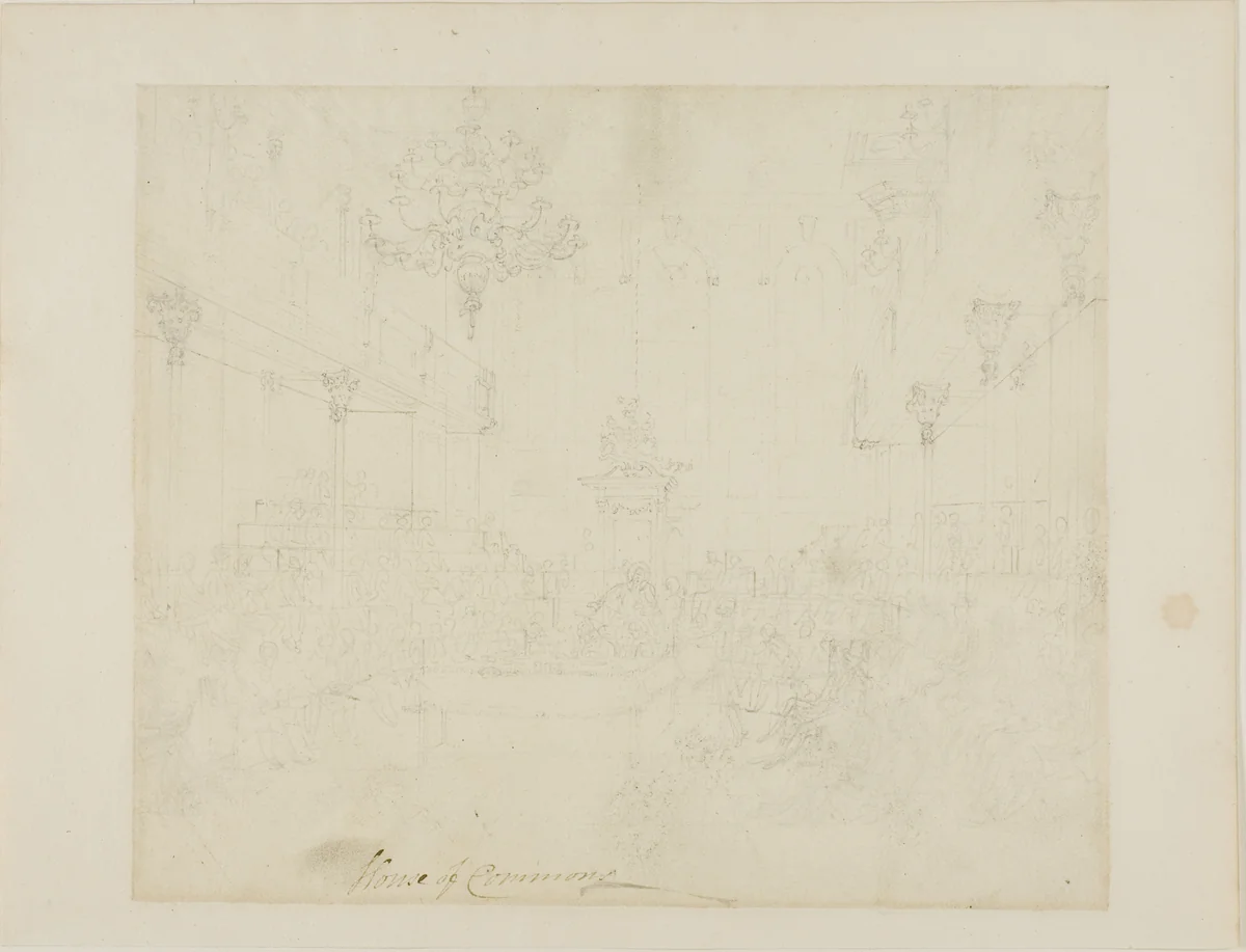 Study for House of Commons, from Microcosm of London by Augustus Charles Pugin
Thomas Rowlandson, drawing, 1807-1808