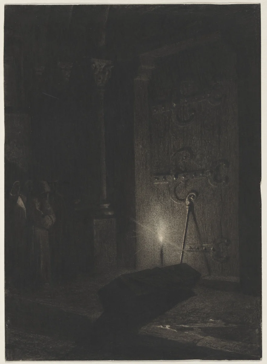 A Funeral by Jean-Paul Laurens, drawing, 1875-1885