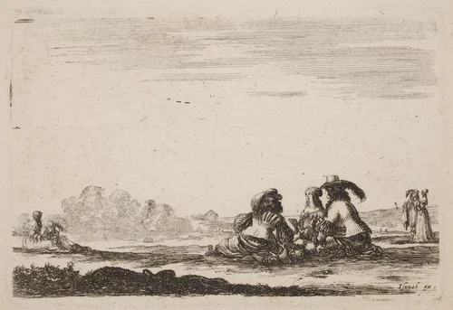 Lords and Ladies Conversing by Stefano della Bella, print, 1642