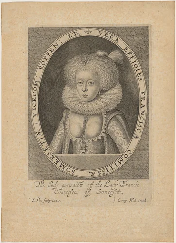 Frances, Countess of Somerset by Simon van de Passe, print, 1595-1647