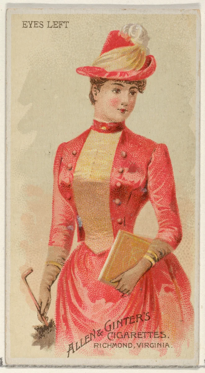 Eyes Left, from the Parasol Drills series (N18) for Allen & Ginter Cigarettes Brands by Allen & Ginter, print, 1888