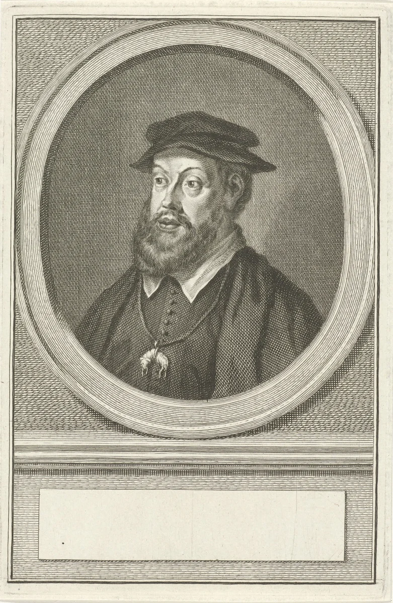 Portret van Karel V van Habsburg by Jacob Houbraken, print, 1747-1759