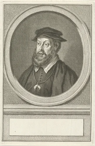 Portret van Karel V van Habsburg by Jacob Houbraken, print, 1747-1759