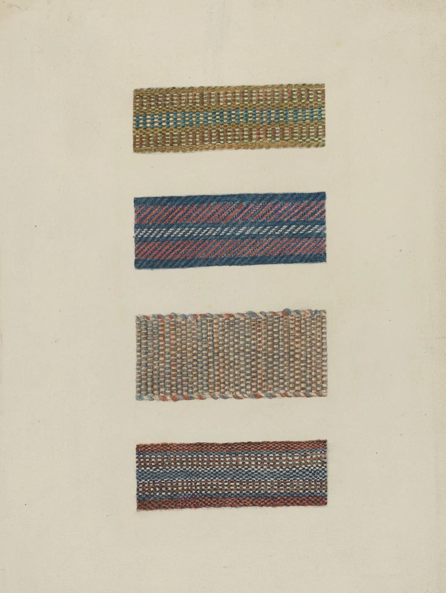 Tapes for Chair Seat by Lucille Gilchrist, index of american design, 1935-1942
