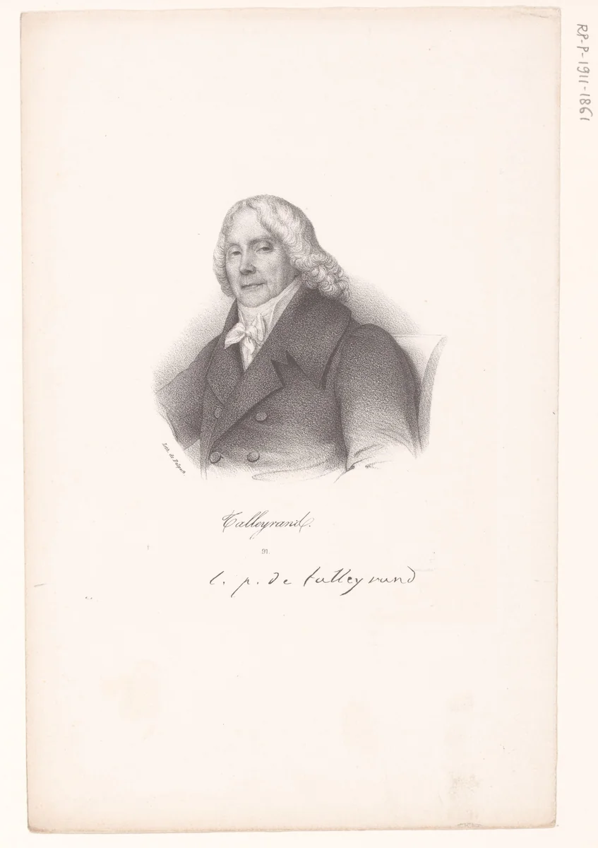 Portret van Charles-Maurice de Talleyrand by anonymous, print, 1818-1842