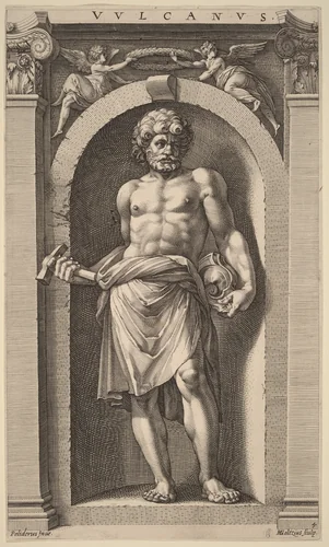 Vulcan by Hendrick Goltzius
Polidoro da Caravaggio, print, 1592