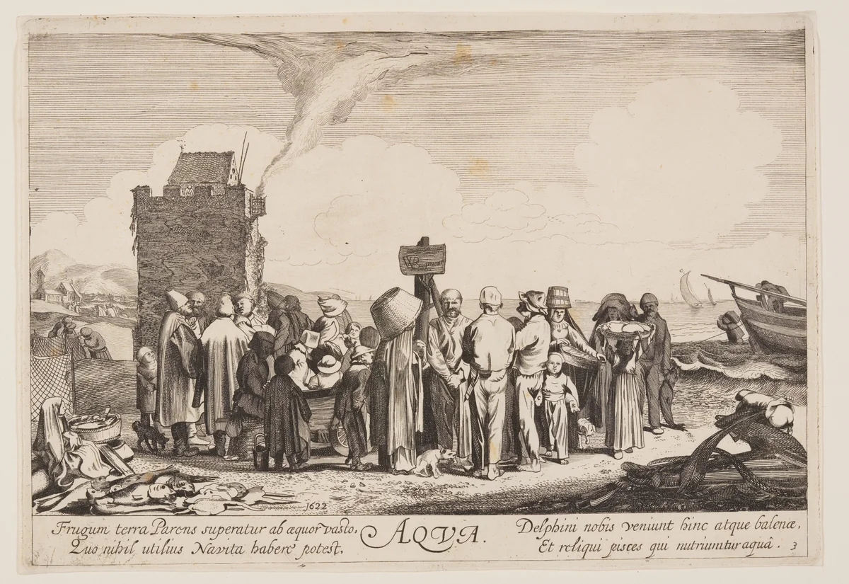 Water, from The Four Elements by Jan van de Velde Willem Buytewech, print, 1622