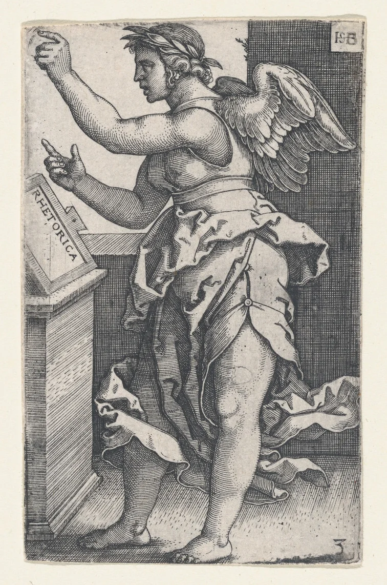 Rhetorica, from "The Seven Liberal Arts" by Sebald Beham, print, 1530-1550