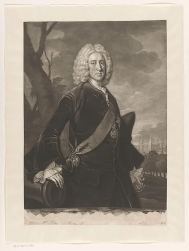 Portret van John Montagu by James McArdell, print, 1745-1765