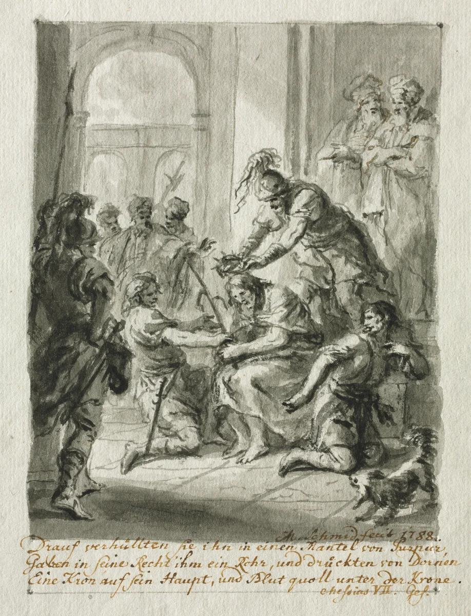 Christ Crowned with Thorns by Martin Johann Schmidt, drawing, 1788
