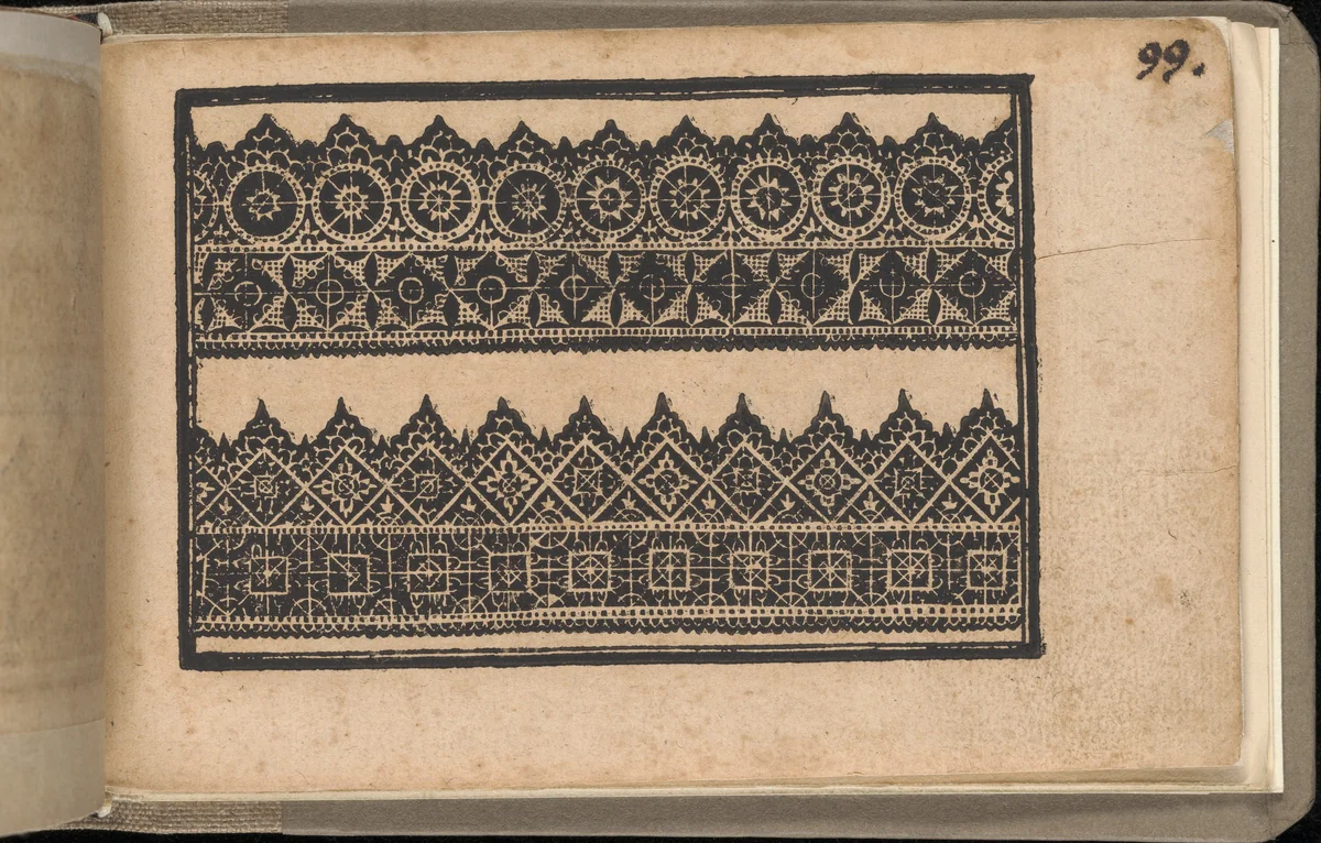 Schön newes Modelbuch (Page 99r) by Sigismundus Latomus, book, 1608