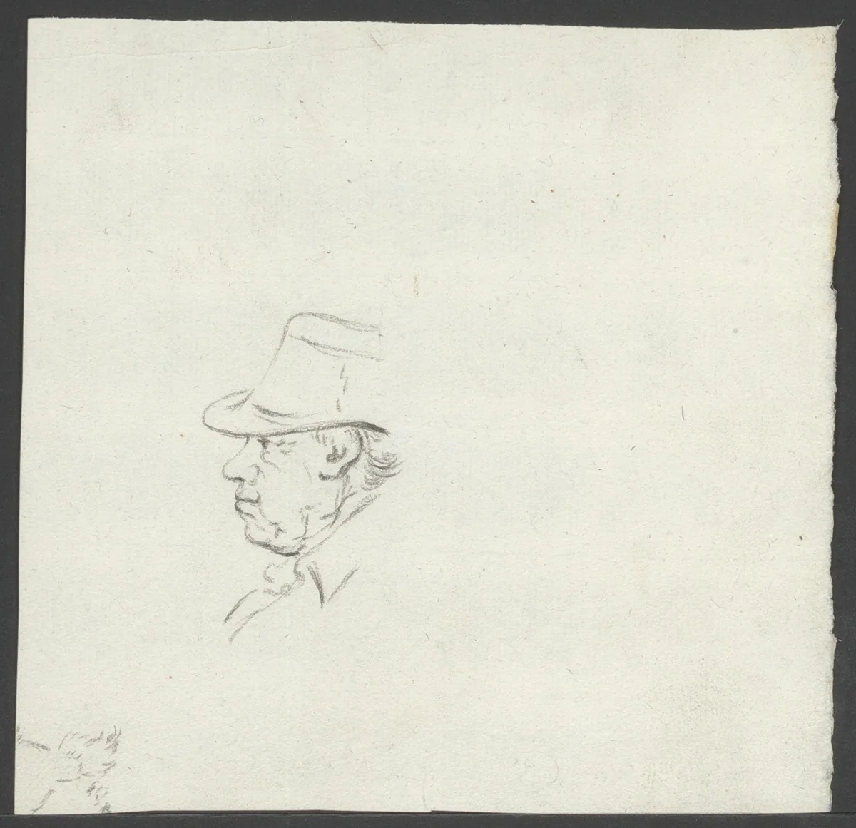 Man met hoed by Jean Bernard, drawing, 1775-1833