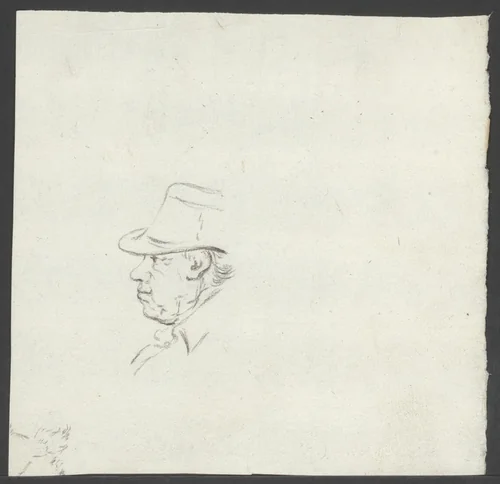 Man met hoed by Jean Bernard, drawing, 1775-1833