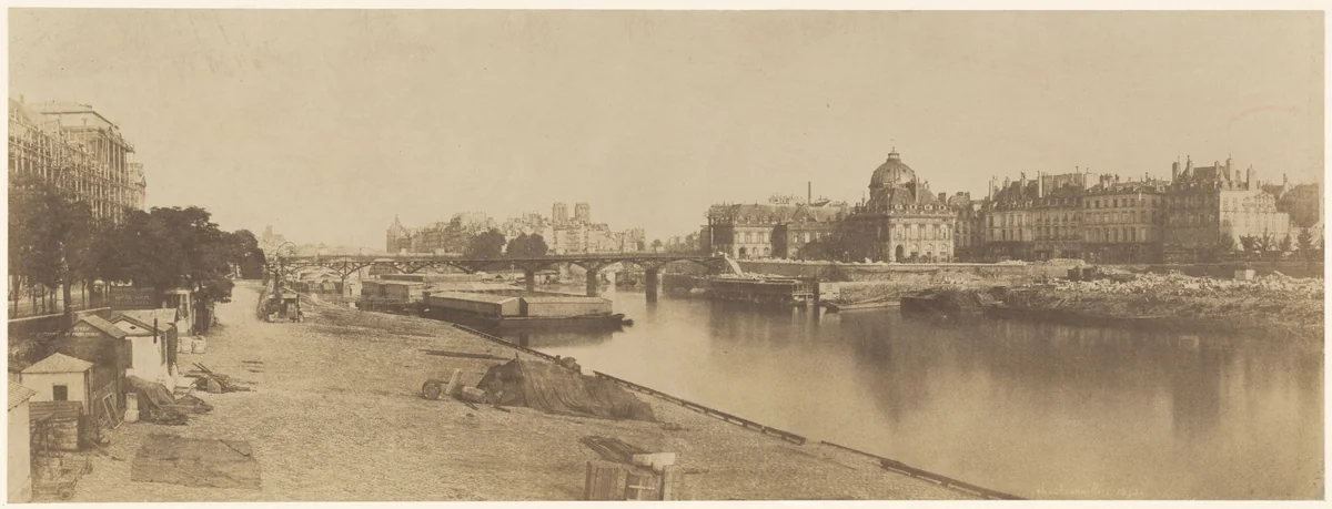 The Seine from the Pont du Carrousel Looking towards Notre Dame by Charles Marville, photograph, 1853