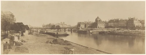 The Seine from the Pont du Carrousel Looking towards Notre Dame by Charles Marville, photograph, 1853