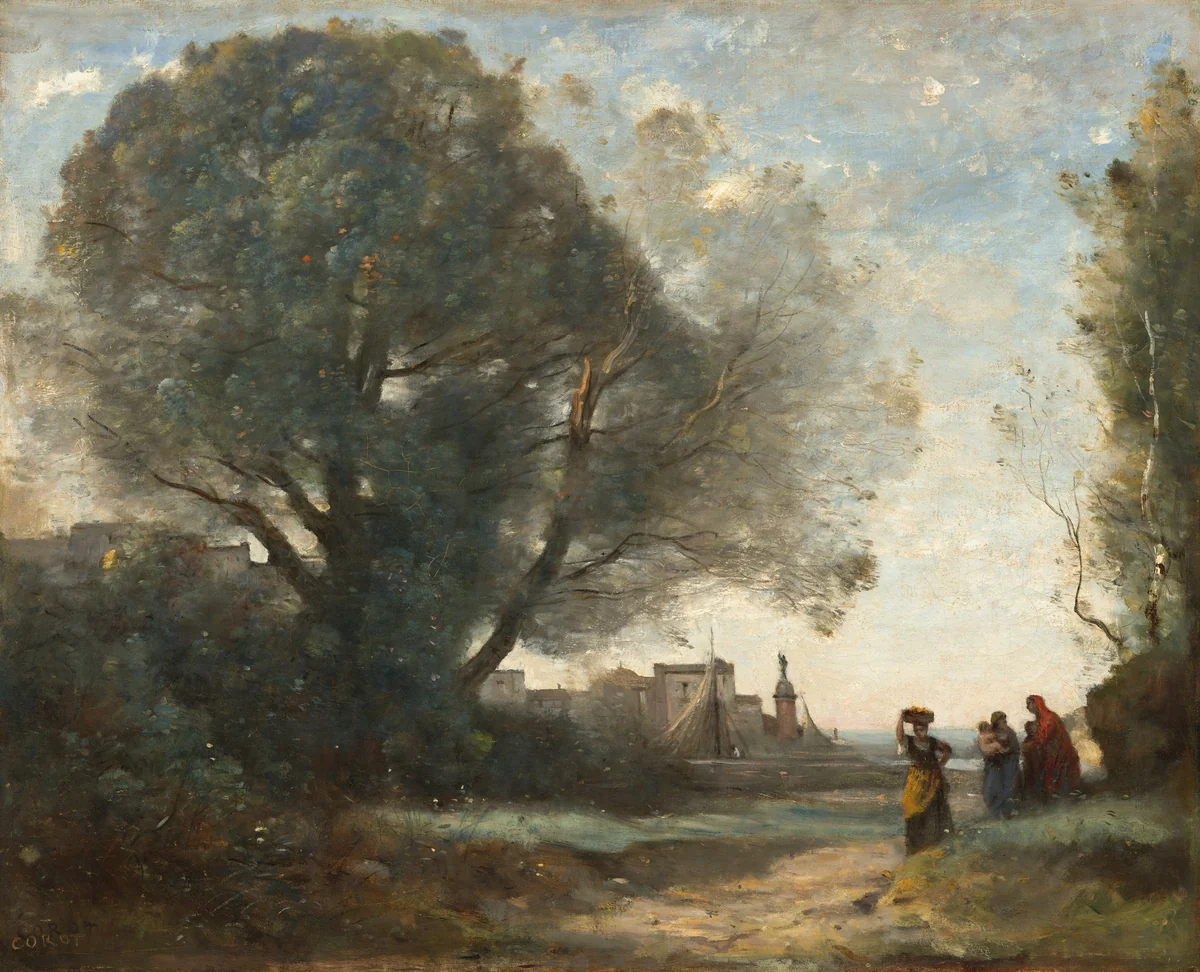 Souvenir of Terracina by Jean-Baptiste-Camille Corot, painting, 1864-1870