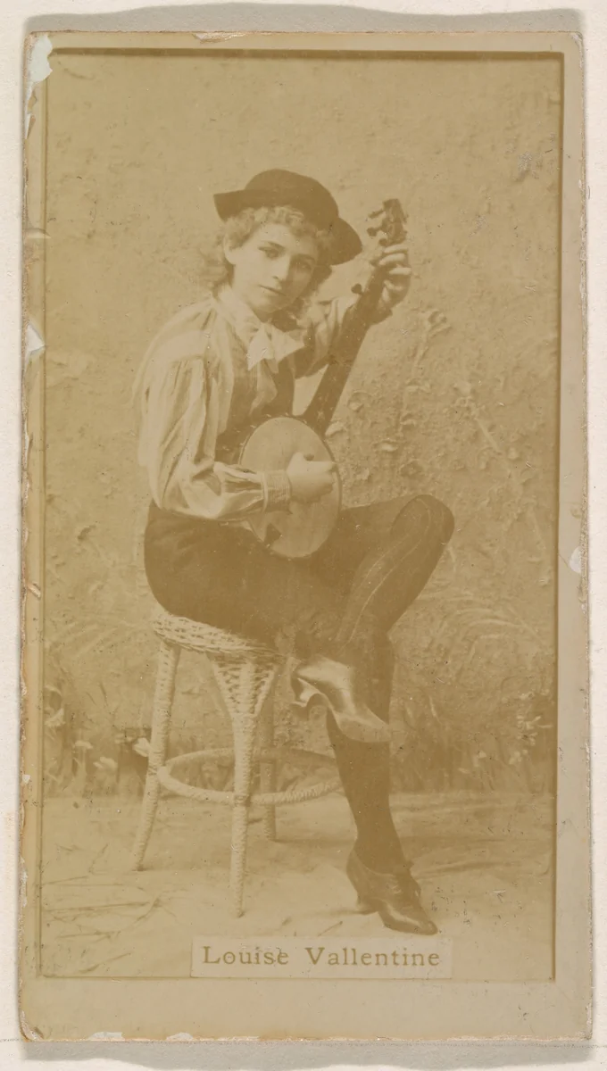 Louise Valentine, from the Actresses series (N245) issued by Kinney Brothers to promote Sweet Caporal Cigarettes by Kinney Brothers Tobacco Company, photograph, 1890