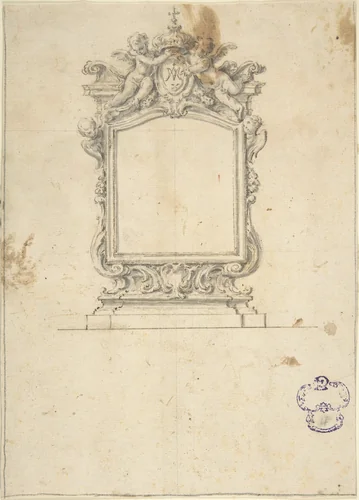 Design for Ecclesiastical Picture Frame by anonymous, drawing, 1640-1660