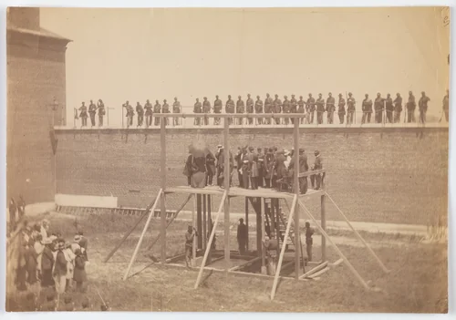 Execution of the Conspirators by Alexander Gardner, photograph, 1865