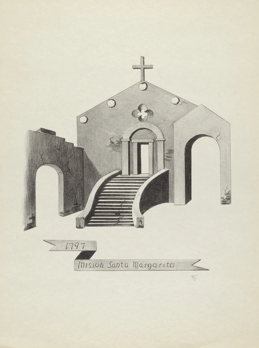 Mision Santa Margarita by James Jones, index of american design, 1935-1942