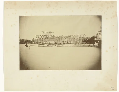 Paleis voor Volksvlijt in aanbouw in Amsterdam by anonymous, photograph, 1862-1864