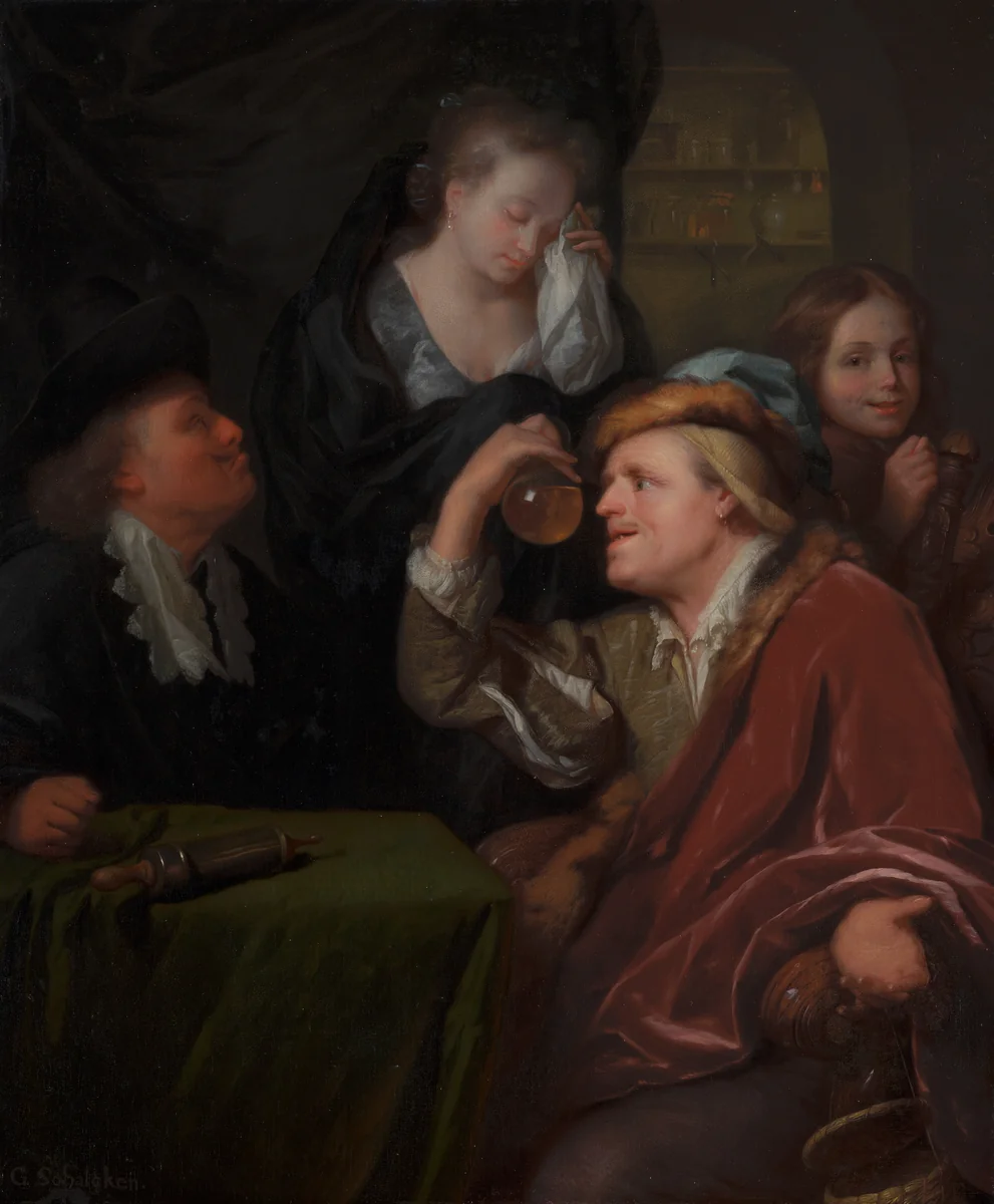 The Doctor's Examination by Godefridus Schalcken, painting, 1690