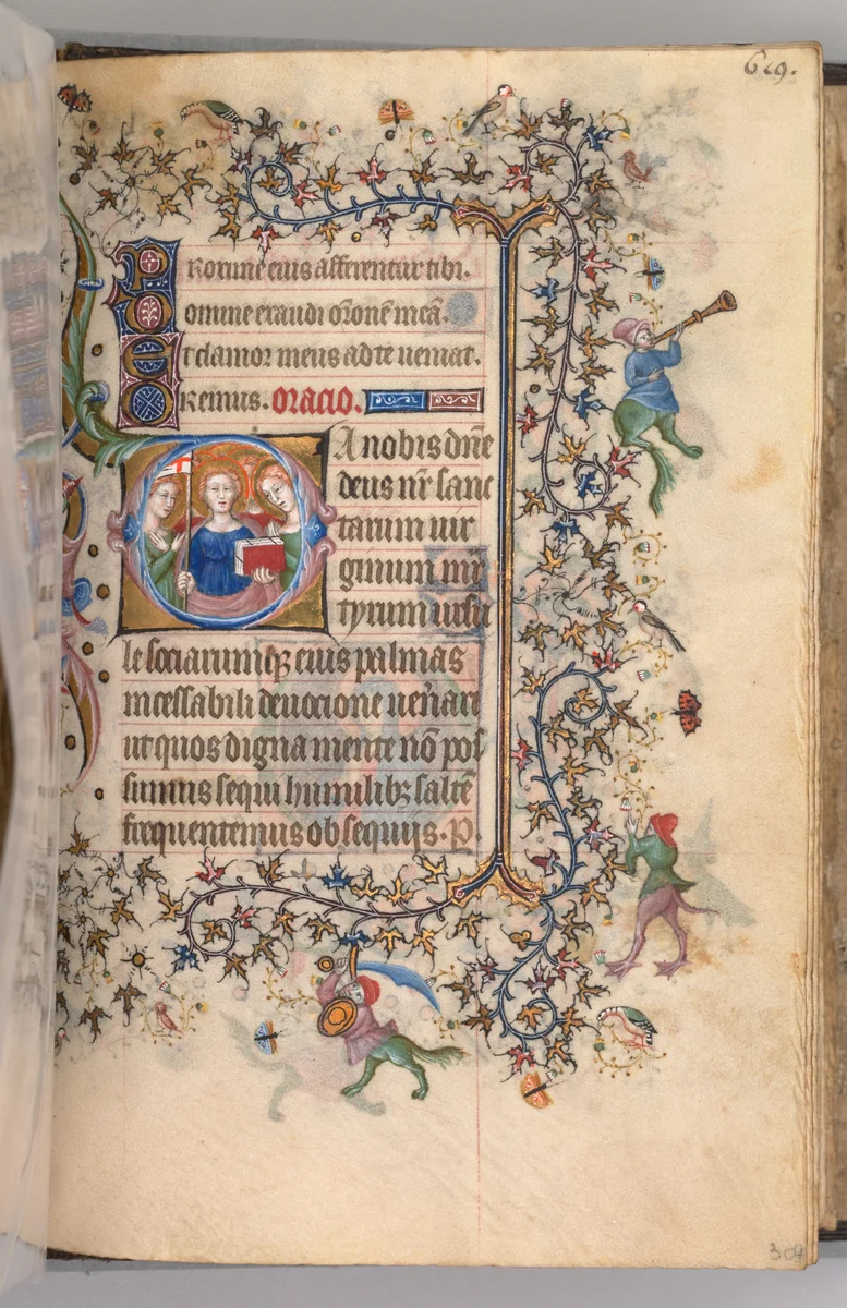 Hours of Charles the Noble, King of Navarre (1361-1425): fol. 303r, The Virgin Martyrs by Master of the Brussels Initials and Associates, book, 1400-1410