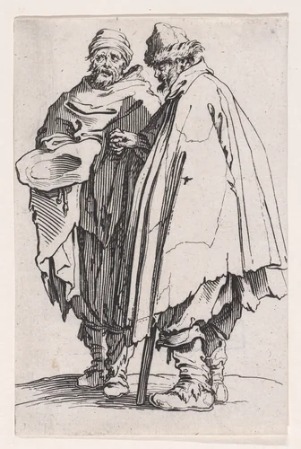 L'Aveugle et son Compagnon (The Blind Man and his Companion), from "Les Gueux suite appelée aussi Les Mendiants, Les Baroni, ou Les Barons" (The Beggars, also called the Barons) by Jacques Callot, print, 1618-1628