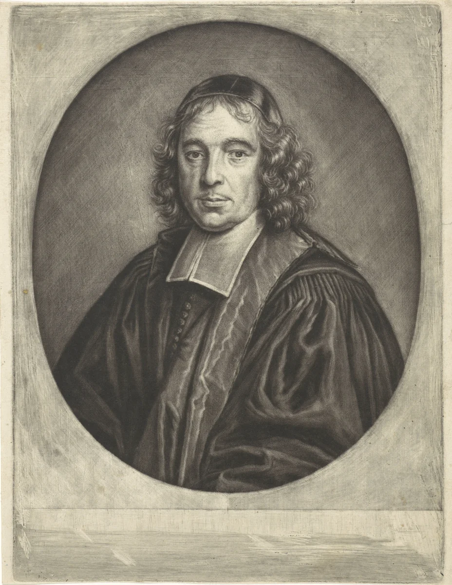 Portret van Pierre Jurieu by Jacob Gole, print, 1670-1724