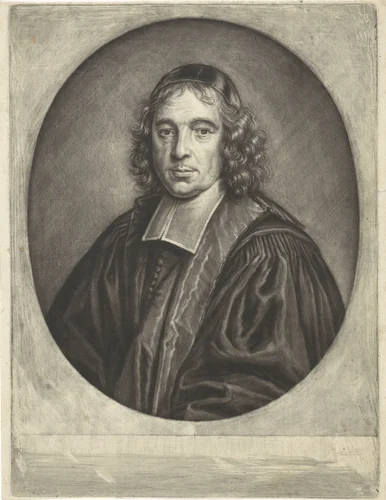 Portret van Pierre Jurieu by Jacob Gole, print, 1670-1724