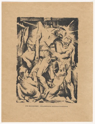 Descent from the Cross (Kreuzabnahme) (plate, preceding p. 193) from the periodical Das Kunstblatt, vol. 2, no. 7 (Jul 1918) by Otto Baumberger, print, 1918