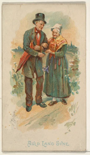 Auld Lang Syne, from the Illustrated Songs series (N116) issued by W. Duke, Sons & Co. to promote Honest Long Cut Tobacco by W. Duke, Sons & Co., print, 1893