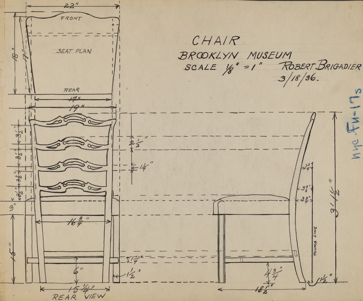 Hitchcock Chair by Robert Brigadier, index of american design, 1936