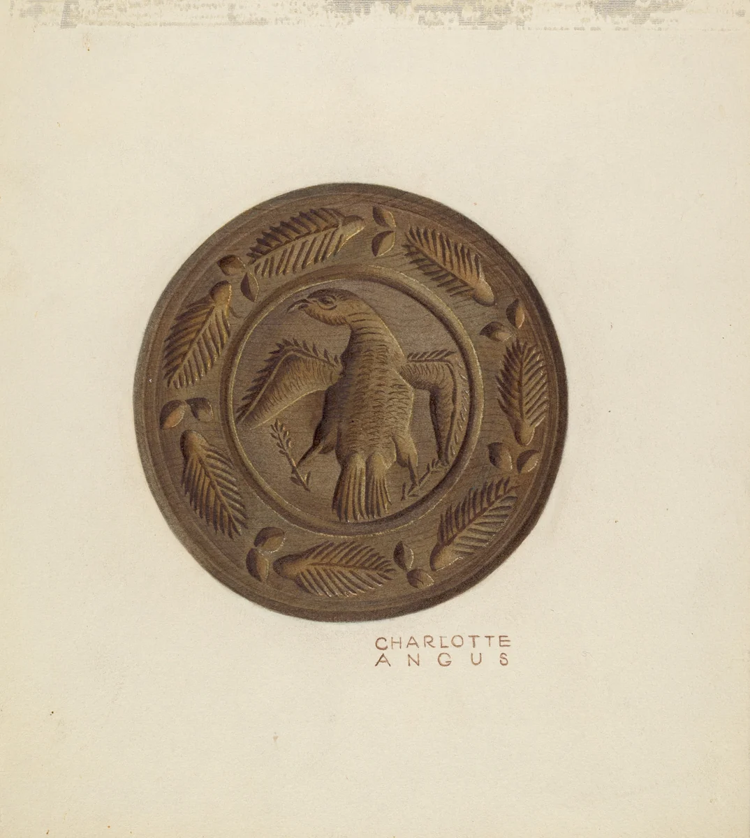 Butter Mold by Charlotte Angus, index of american design, 1935-1942