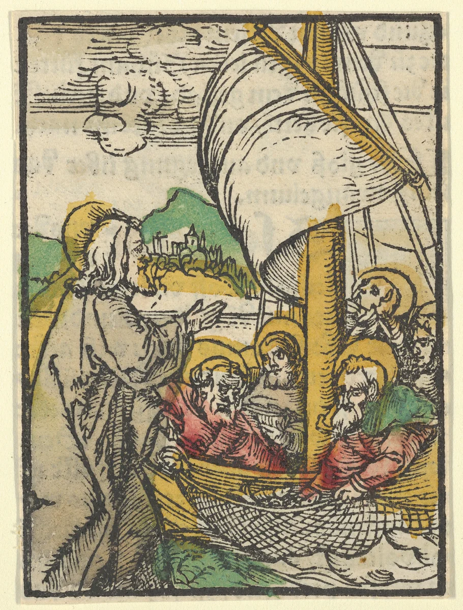 The Second Draught of Fishes by Saint Peter, from Das Plenarium by Hans Schäufelein, print, 1517