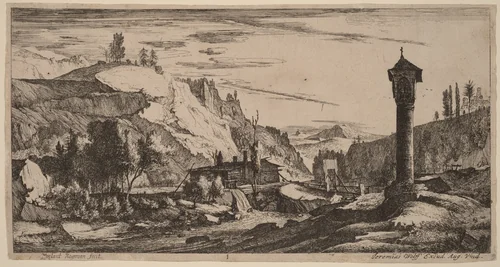 The Column: pl.1 by Melchior Küsel; Roelant Roghman, print, 1627-1692