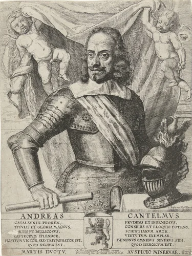 Portret van Don Andrea Cantelmo by Leo van Heil, print, 1646