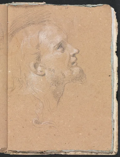 Verona Sketchbook: Male head in profile (page 91) by Francesco Lorenzi, book, 1760