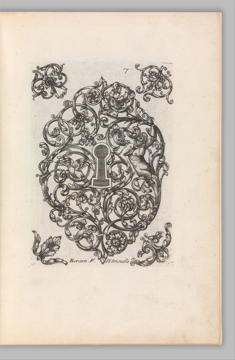 Diverses Pieces de Serruriers, page 8 (recto) by Jean Berain, book, 1658-1668
