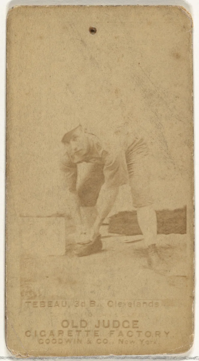 Oliver Wendell "Patsy" Tebeau, 3rd Base, Cleveland, from the Old Judge series (N172) for Old Judge Cigarettes by Goodwin & Company, photograph, 1887-1890