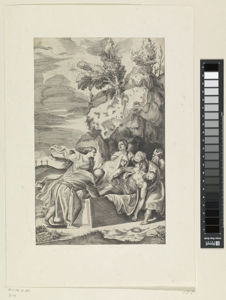 Graflegging van Christus by Unknown, print, 1567
