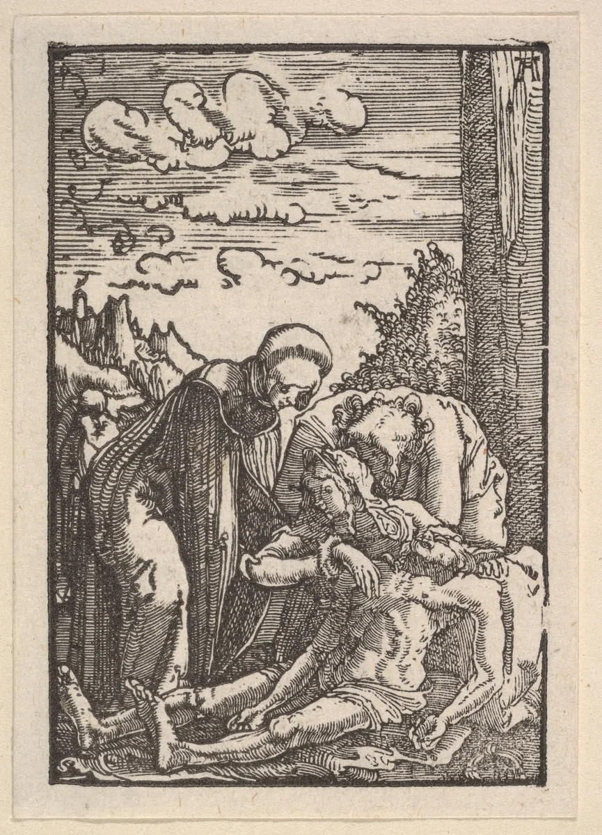 Lamentation, from "The Fall and Salvation of Mankind Through the Life and Passion of Christ" by Albrecht Altdorfer, print, 1508-1518