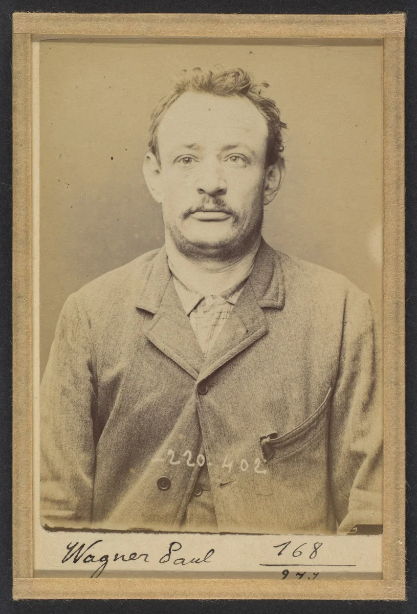 Wagner. Paul, Louis. 38 ans, né le 14/10/55. Ébéniste. Anarchiste. 2/7/94. by Alphonse Bertillon, photograph, 1894