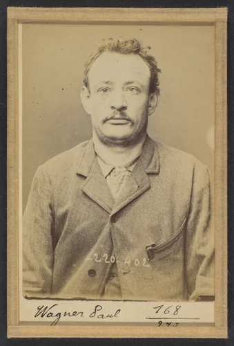 Wagner. Paul, Louis. 38 ans, né le 14/10/55. Ébéniste. Anarchiste. 2/7/94. by Alphonse Bertillon, photograph, 1894