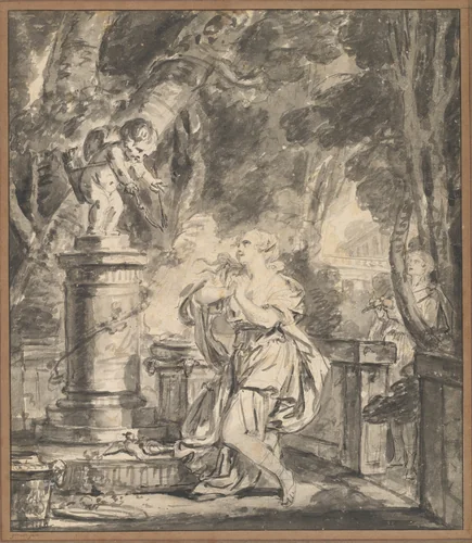 Sacrifice to Love by Jean-Baptiste Greuze, drawing, 1766