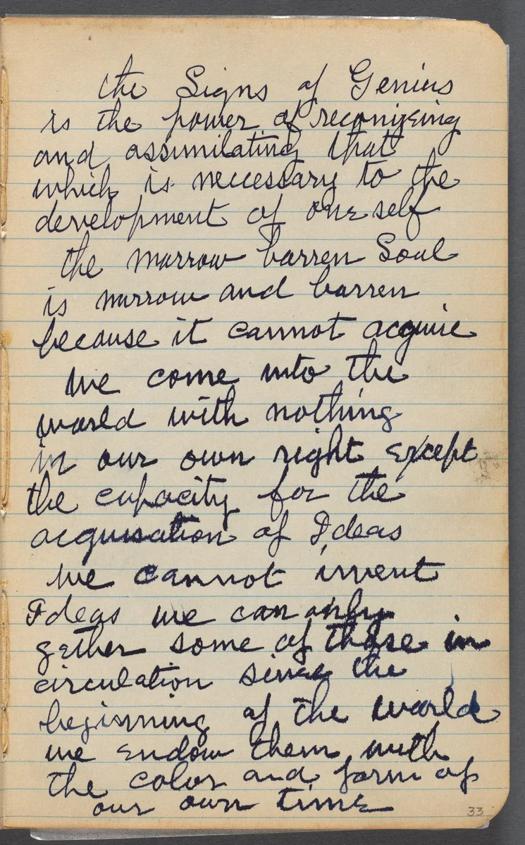 Sketchbook, page 033: Notes by Maurice Prendergast, book, 1905-1910