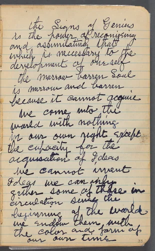 Sketchbook, page 033: Notes by Maurice Prendergast, book, 1905-1910